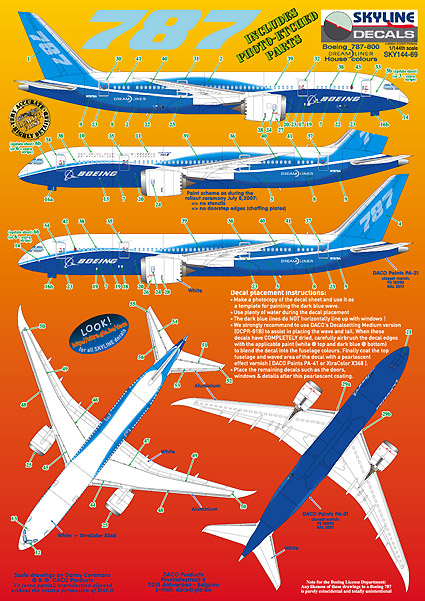 Boeing 787 B787 Dreamliner Sticker